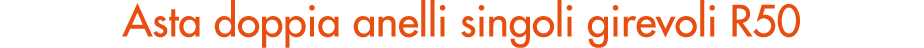 Asta doppia anelli singoli girevoli R50